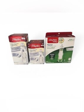 Playtex BPA-Free Nurser Bottles w/ Drop-Ins Liners Set of 3 + Pacifier